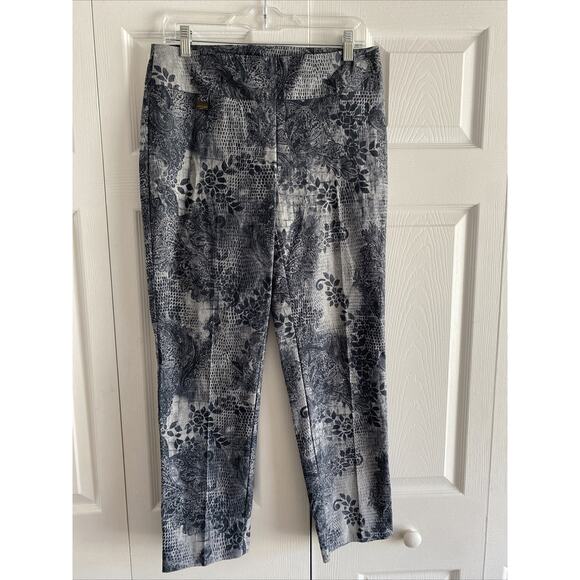 Lisette Montreal Womens 8 Green Paisley Straight Leg Pants Quiet Luxury - Picture 1 of 7